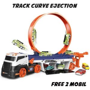 Mainan Anak Truck Track Cannon Ball & Curve Ejection