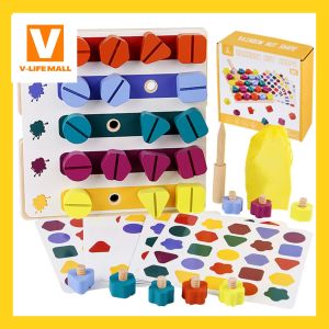 Childrens Screw Shape Matching Color Cognitive Nut Tool Early Education Hand-eye Coordination Training Educational Toys