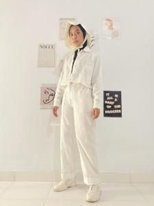 HL OUTER JIAN CROP / LIST PANTS WHITE (REALPICT)