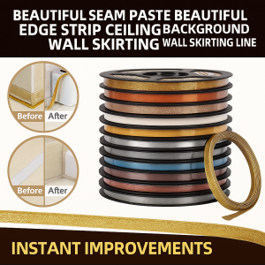 Lightweight Self-adhesive Edge Line Waterproof Background Wall  Skirting Line Anti-collision Seam Strip自粘封边美缝