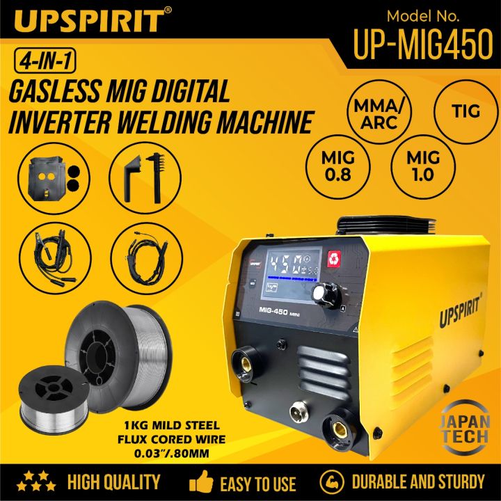 UPSPIRIT 4IN1 450A / 3IN1 350A MIGWELD TECH Gasless MIG Fully Inverter