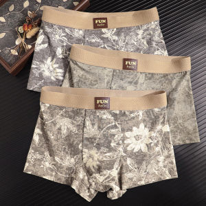 ANDERSON TALISCA New Gray Cotton 1pcs/3pcs Underwear Men Boxer Hot Underpants Man Penis Mens Boxers Boxershorts Size L-3XL KX757