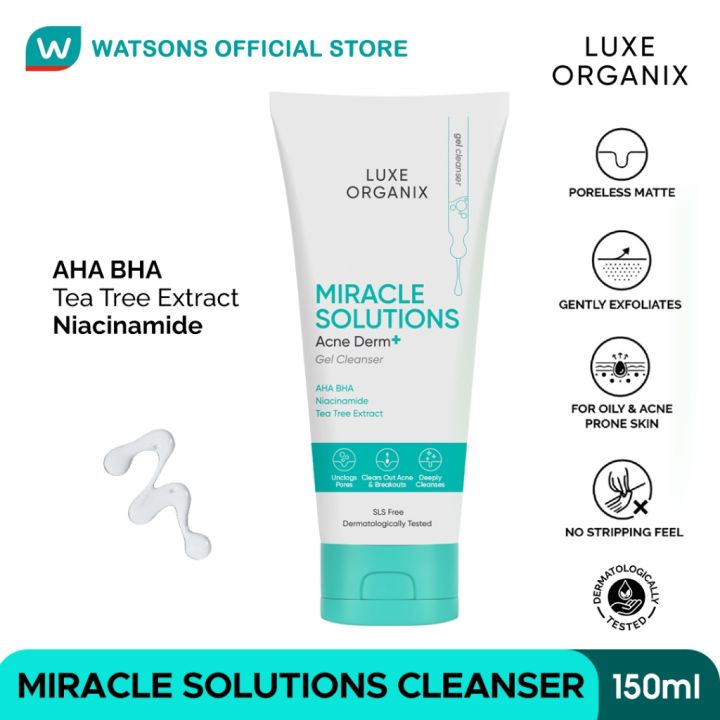 LUXE ORGANIX Aha Bha Miracle Solutions Facial Cleanser 150ml | Lazada PH