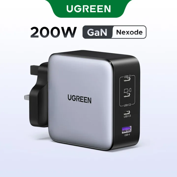 UGREEN 200W GaN Charger 3C1A 4 Ports Samsung 45W Fast Charger Adapter for Samsung S26 Ultra S25 Ultra Macbook Pro 16 iPhone 16 Pro Max iPhone 17 Pro Max iPhone