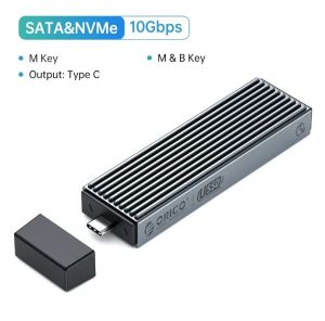 อลูมิเนียม ORICO 2 In 1 USB ชนิด C อินเทอร์เฟซคู่ M.2เคส SSD สนับสนุน M2 NVMe M คีย์ SATA NGFF M & B คีย์ SSD เครื่องมือฮาร์ดดิสก์ฟรี