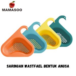 MAMASOO RAK TIRISAN SUDUT WASTAFEL SEGITIGA BENTUK ANGSA / SARINGAN CUCI SAYUR AN/WADAH SARINGAN
