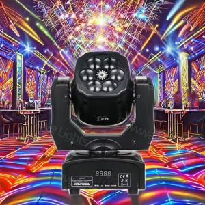 Flowwave ไฟหัวหมุน 6-in-1: ลำแสงและไฟส่องพื้น 15W | สโตรบ LED RGBW พร้อมเอฟเฟกต์ตาผึ้ง เหมาะสำหรับดีเจ เวที และดิสโก้