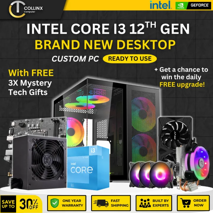 INTEL I3 12TH GEN PC BUILD SILVER Intel Core i3 12100F RGB