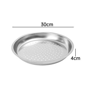 304 Stainless Steel Round Special Steaming Tray 28-34cm Multi-functional Food Steaming Tray Thickened High Temperature Resistant Household Water-Proof Steamer Steaming Rack