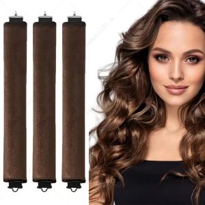 3Pcs No Heat Curling Iron Metal Hook Rubber Lazy Curling Iron Artifact Sleeping Big Wave Curling Iron