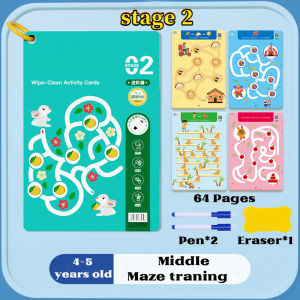 Geetoy Childrens Maze Training Book Whole-brain Potential Development Educational Toys for Kids