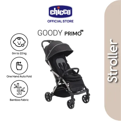 Chicco Goody Primo V2 (2025) Newborn Auto Fold Stroller 0-22kg Breathable Bamboo Fabric