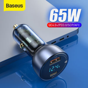 Baseus 65W USB Car Charger Quick Charge 4.0 3.0 QC4.0 QC3.0 Type C PD Fast Car Charging Charger For iPhone13 12 11 Pro Max Xiaomi Mobile Phone