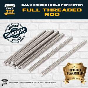 FULL THREADED ROD 3/8 | 1/2 | GALVANIZED (GI) 1 METER PER ORDER | EverTop Online