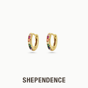 SHEPENDENCE ต่างหูห่วง Huggie LUXE Tyra คริสตัลสายรุ้ง