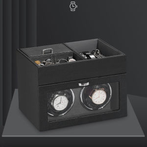 IBBTON Luxury Fashion High Quality Watch Winder Mover Open Motor Stop Automatic Watch Rotator Display Box Winder Wood Leather