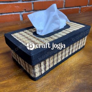 Kotak Tisu Tempat Tissue Box Tisu Anyaman Tenun Lidi Dan Enceng Unik Kerajinan Tenun B Craft Jogja