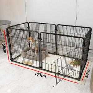 【COD】Dog Fence Heavy Duty Dog Cage Adjustable Sturdy Bite-Resistant Anti-Rust Can Change The Size Format Free Combination Playpen Pet Corrals for Large Dogs 120*80*80cm Black&White