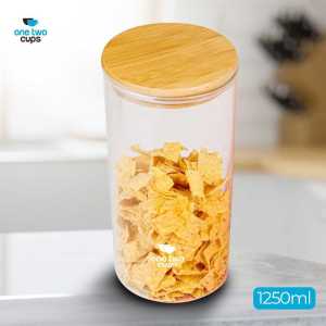 Toples Kaca Penyimpanan Makanan Coffee Storage Glass Jar one two cups - GH1270 / Toples kaca serbaguna dengan berbagai varian ukuran / Toples kaca kedap udara berkualitas dan murah