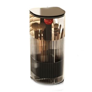 GAOSU Chống bụi Giá để cọ trang điểm nâng tự động Trong suốt Có Nắp Ống đựng cọ trang điểm Đa năng Nhiều ngăn Hộp đựng cọ trang điểm Cho bàn chải