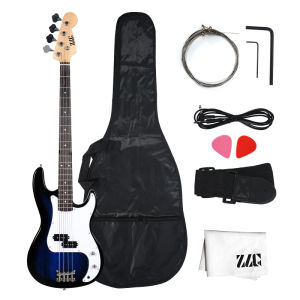 ZLG ชุดเบส 4 สาย เบสไฟฟ้า สีฟ้า Alnic 5 Pickup จัดส่งรวดเร็ว