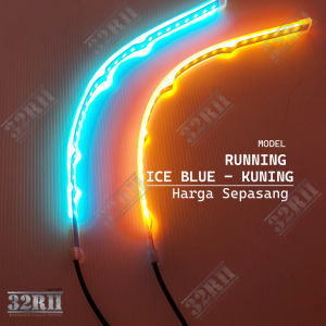 Lampu alis running 2 mode Led DRL flexible 30cm bisa motor mobil anti air HARGA SEPASANG