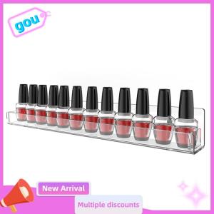 gou 1 4 Layer Nail Polish Display Rack Transparent Acrylic Storage Holder Nail Art Tools Lipstick Organizer Wall-mounted Shelf