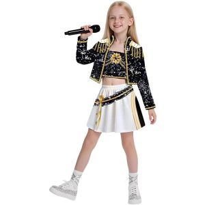 BESTOURO Rumi Cosplay Kpop Demon Hunters Costume Mira Cosplay Kpop Group Idol Fancy Dress Cosplay Role Play Outfits Girls