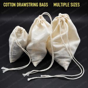 Reusable Cotton Drawstring Filter Bag For Soup Tea Coffee Herbal