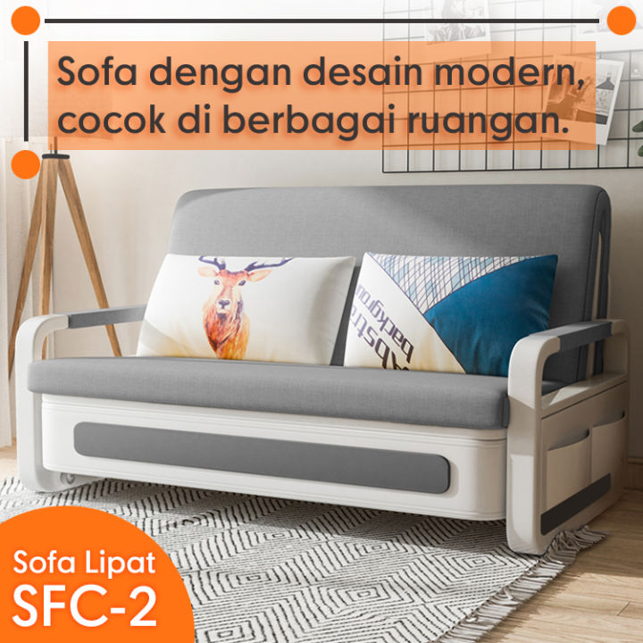 Sofa Bed Lipat 100CM Minimalis Sofa Lipat Tidur Sofa Bed Kursi Tamu ...