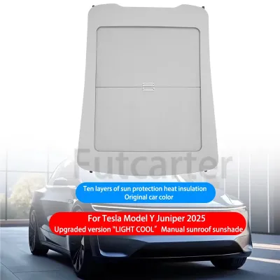 For Tesla Model Y Juniper 2025+ Upgrade Scroll Sunroof Sunshade Roof UV Protection Retractable Sun Visor Interior Accessories