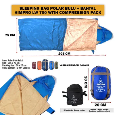 AIMPRO SLEEPING BAG LW180 - SB TEBAL - SELIMUT GUNUNG TEBAL - SLEEPING BAG - SLIPING BAG AIMPRO LW700