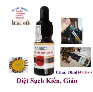 Combo 4 Chai Diệt kiến gián Sinh học ANBIO Chai 10ml Diệt sạch kiến gián An toàn Hiệu quả Xuất xứ Việt Nam - Pet shop Uytinpro