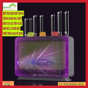 HỘP TÍCH HỢP KHỬ TRÙNG THÔNG MINH DAO THỚT BẰNG TIA CỰC TÍM VÀ SẤY KHÔ ĐŨA. CÓ KÈM BỘ 3 THỚT PHÂN LOẠI SỬ DỤNG "BAHAMAR" Khử trùng toàn diện mà không gây khói gây bụi lưu thông hoàn toàn 360 độ