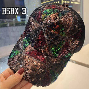 Topi Wanita Baseball Korea Motif Manik Sequin Fashion Casual Trucker Hat Keren Kualitas Import BSBX