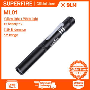 SUPERFIRE Flashlight ML01 Medical Flashlight Handy Pen Light Portable White Light/Yellow Light Dual light source Torch Light