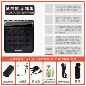 乐廷小蜜蜂扩音器教师专用老师上课大音量无线麦克风导游喇叭蓝牙 Rolton K100(wireless)Voice Amplifier Microphone Bluetooth 5.0 Speaker FM Radio SD Card MP3