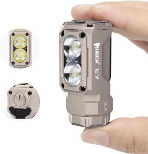 WUBEN E7 1800 Lumen Rechargeable Mini Flashlight with Magnet - Super Bright 6 Modes ArmyGreen EDC Flashlight Typ-C Rechargeable