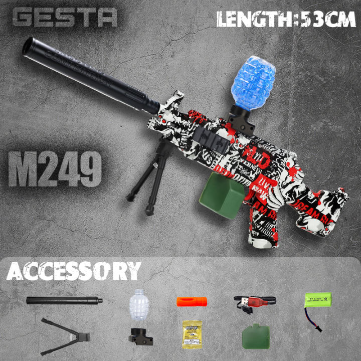 M249 Manual Automatic Gel Blasters Gun For Adults Kids Machine Gun With ...