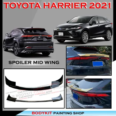 TOYOTA HARRIER 2021 REAR SPOIELR WITH PAINT(PIANO BLACK) ROOF SPOILER TAIL TRUNK BOOT LIP WING - MATERIAL ABS BODYKIT