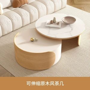 2026 Cream style TV cabinet simple home living room floor cabinet modern small apartment escopic coffee table TV cabinet combination