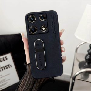 Case Standing Infinix Note 30 Pro Luxury Plain Leather Slim Armor