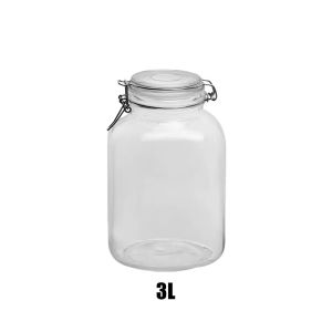 2/3/5 L Airtight Glass Jar Transparent Bottle Sealed Cans COOKIE BISCOTTI Food Storage