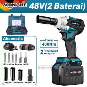 German tools Mesin Impact Drill Baterai Cordless Wrench Brushless 48S/48V/88V Mesin bor Portabel mini with Li-ion Batteries 48S