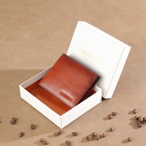 【หนังวัวแท้】CHANPINCL กระเป๋าสตางค์ ใบสั้น หนังวัวแท้ แบบสามพับ แนวนอน แฟชั่นสําหรับผู้ชาย