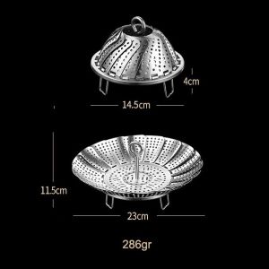 Vỉ Hấp Xòe Inox 304 Gấp Gọn Đa Năng - Xửng Hấp Cách Thuỷ Đồ Xôi Hấp Thực Phẩm Tiện Lợi