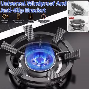 Non-Slip Gas Stove Bracket Home Use Natural Gas Range Hood Windproof Energy Saving Pan Stand