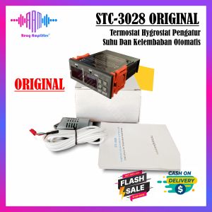 ORIGINAL STC 3028 Termohygrostat 220V Termostat Hygrostat Pengatur Suhu Dan Kelembaban Otomatis