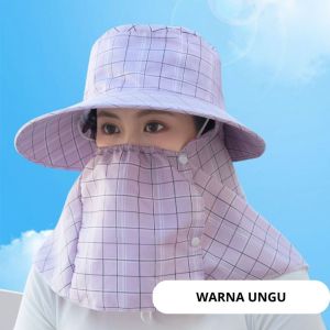 Topi Pantai Motif Terbaru / Topi Berkebun / Topi Gunung / Topi Masker / Topi Visor Lipat Wanita Anti UV Lebar / Topi Cadar Penutup Wajah / Topi Pantai Cadar Lebar TP21