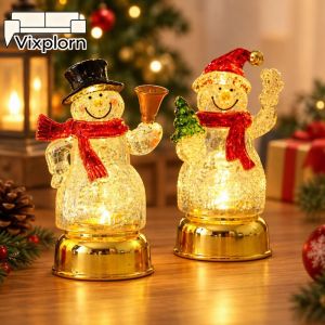 Vixplorn Christmas Night Light LED Candle Lamp Santa Claus Flameless Table Decor Warm White Battery